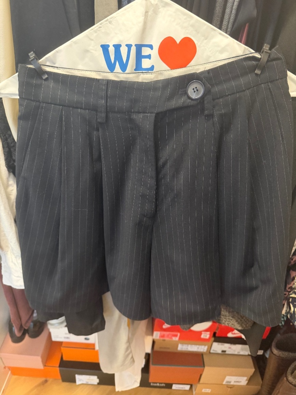 ASTR Navy Pinstripe shorts